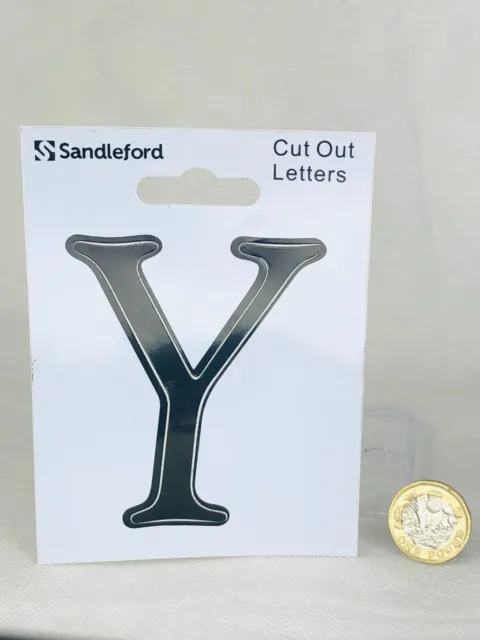 Insegna lettera Y nera 8 cm segnaletica autoadesiva forte Sandleford lettera tagliata