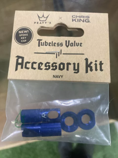 Chris King X Peaty’s Tubeless Valve Accessory Kit Navy Blue