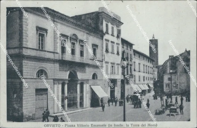 cg19 cartolina orvieto piazza vittorio emanuele torre del molo terni