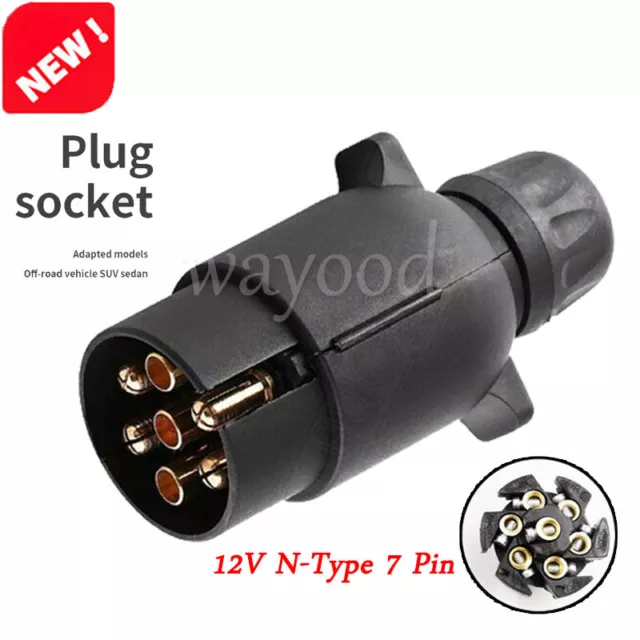 12V N-Type 7 Pin Electric Trailer Caravan Plug Wiring Lights Trailer Towing Plug