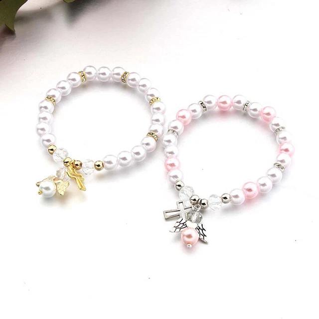 Baby Shower Favor Christening Bracelet Angel Baby Shower Girl Boy Baptism Gi-EL