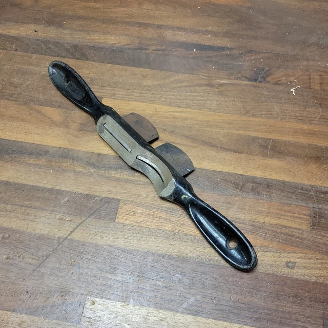 K926- Antique  STANLEY Sweetheart No. 60 DOUBLE SPOKE SHAVE Concave & Flat 7