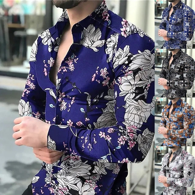 Chemise Disco Homme Amscan - Taille Standard, Imprimé Tourbillon, Tissu Lamé Brillant