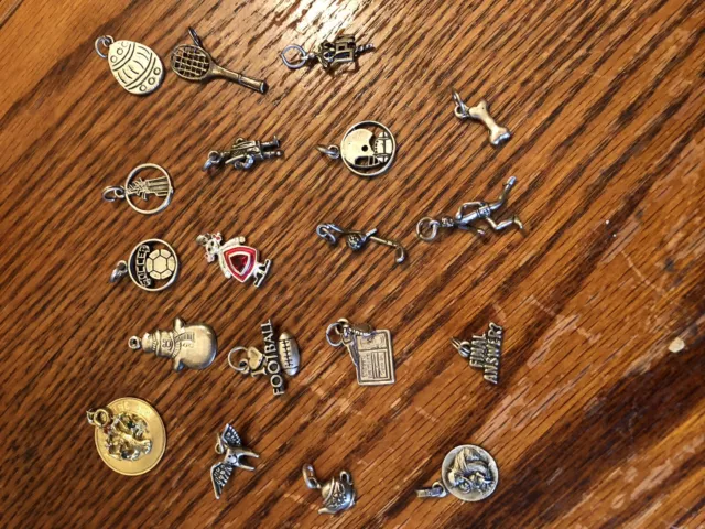 Vintage Sterling Silver Charm Bracelet Chain Jewelry Lot Not Scrap Wearable  148g