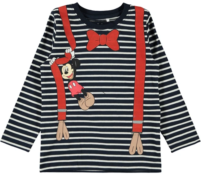 T-Shirt Sweater Disney Mickey Mouse Lungo Bambino Maniche Lunghe Ragazzi Ragazza
