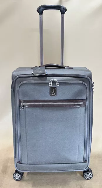 Travelpro Platinum Elite Softside Checked-Medium 25” Exp Spinner Suitcase Grey