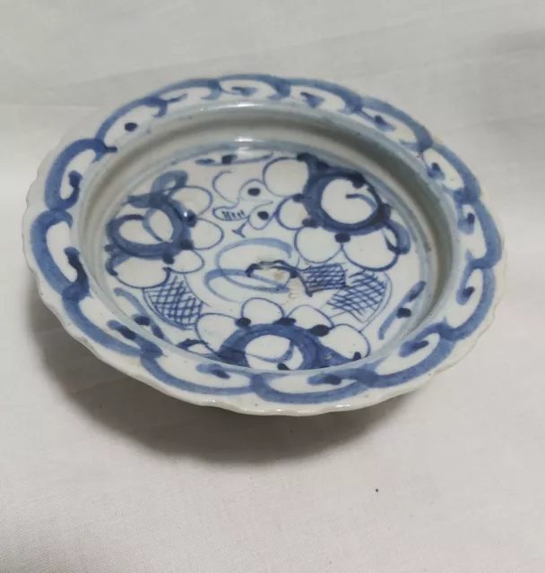 China Blue & White porcelain footed bowl D10.5cm *5cm