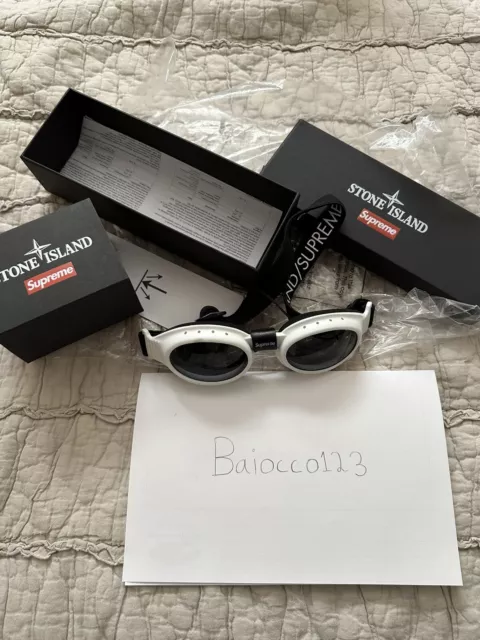 BRAND NEW SUPREME STONE ISLAND Baruffaldi REK GOGGLES White BRAND NEW SUPREME STONE ISLAND Baruffaldi REK GOGGLES White