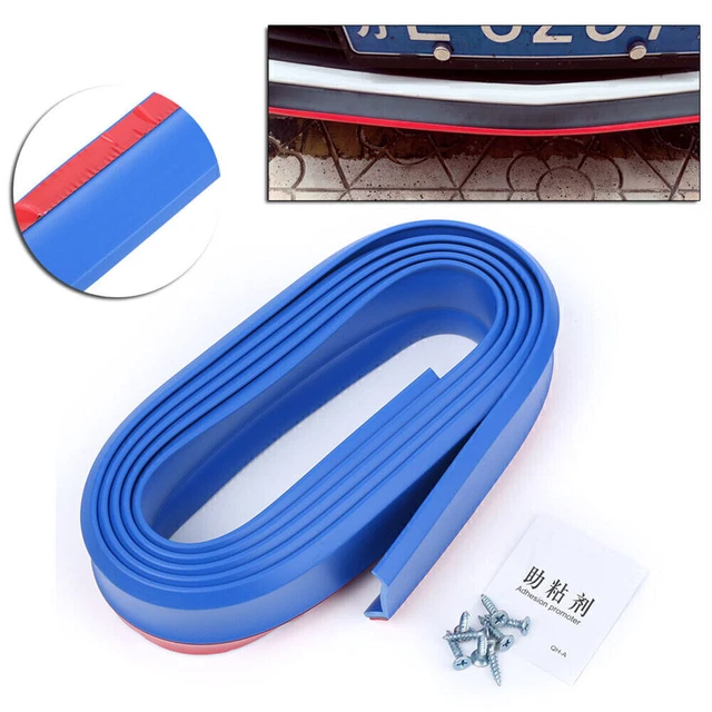 2.5m Lower Lip Strip Bumper Skirts Rubber Anti-Scratch Protective Cover Blue