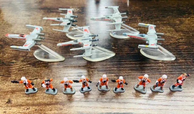 Micro Máquinas Star Wars Rebel X-Wing Starfighter Squadron con Pilotos.  Lote 14