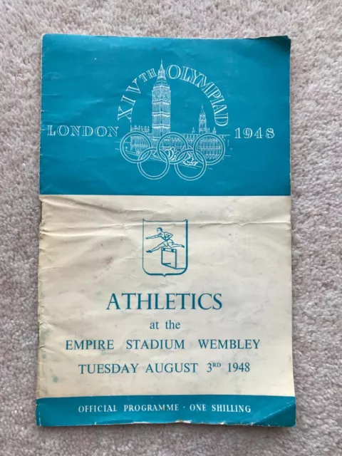 1948 London Olympics Programme - Athletics - Tuesday 3 August 