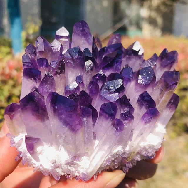 280g New Find purpl Phantom Quartz Crystal Cluster Mineral Specimen Healing 3