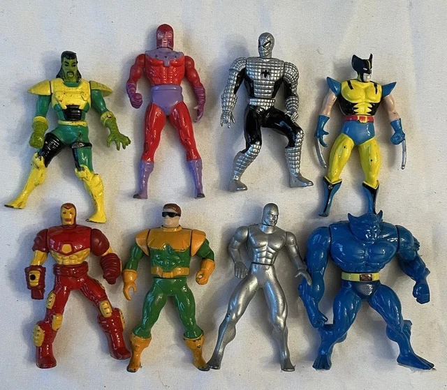 Toy Biz Marvel Lot Heavy Metal Heroes Die-Cast Figures 2.5" 1994, Lot of 8