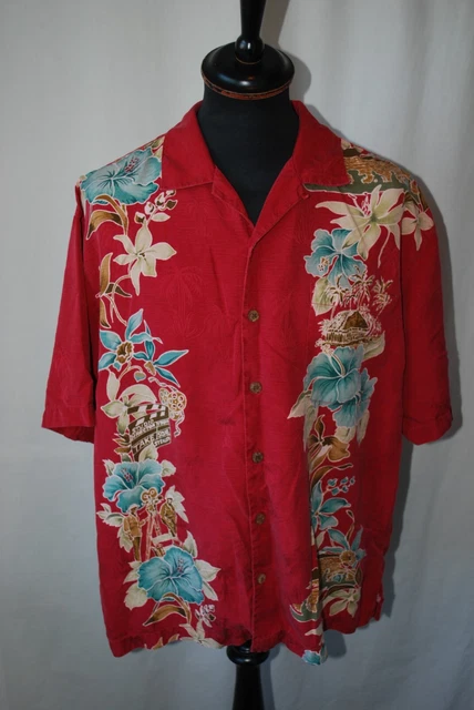 Camicia hawaiana vintage Tommy Bahama morbida seta manica corta estiva taglia large