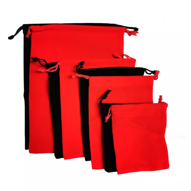 10 50 100pcs Black/Red Velvet Pouches Jewellery Drawstring Gift Bag Pouch