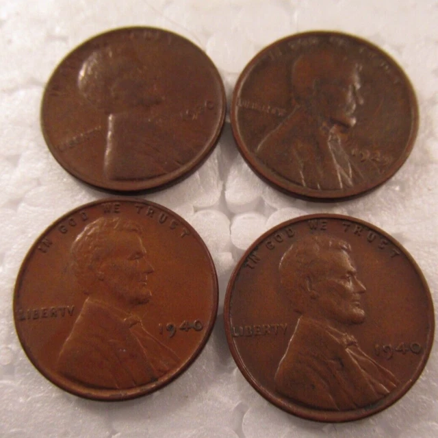 4 Wheat Pennies-1929, 1930, 2x1940  (L47)