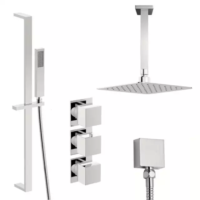 Mode Chrome Contemporary Square Concealed mixer shower