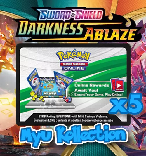 Pokemon TCG Online - Darkness Ablaze Code Cards x5