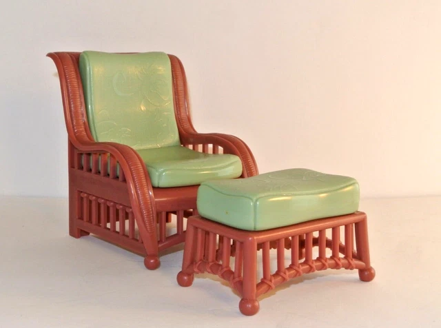 Hannah Montana Malibu Beach House Doll House Furniture Chair + Footstool Ottoman Hannah Montana Malibu Beach House Doll House Furniture Chair + Footstool Ottoman