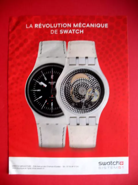 Publicite De Presse Swatch Montre System 51 Revolution Mecanique Ad 2015