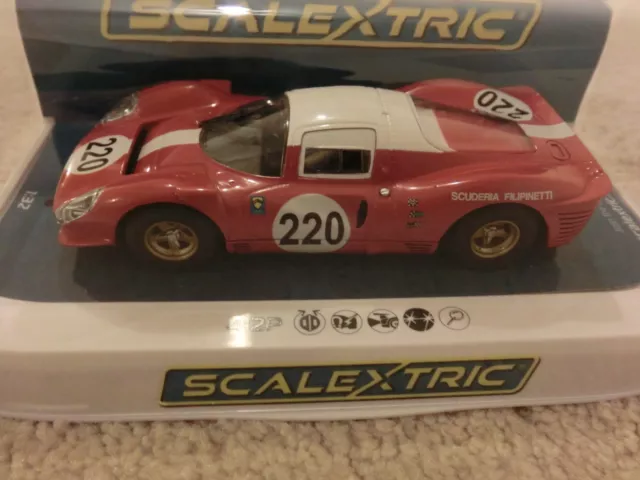 Scalextric 412P N.220 Targo Florio 1967 1/32 Slot Car W/Lights Carrera Scx