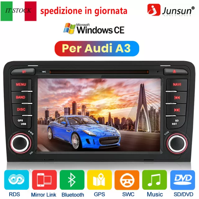 7"Autoradio Per AUDI A3 S3 RS3 CD/DVD/MP3 GPS Navigatore Bluetooth SWC DAB+ WIFI