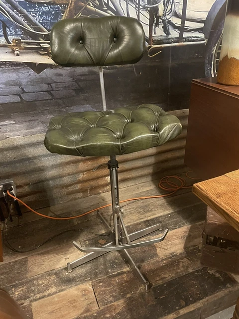 Industrial Vintage Chesterfield Swivel Chair  Height Adjustable
