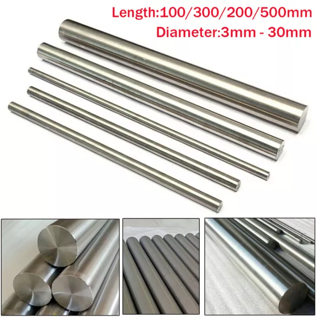 3mm -30mm Pure Titanium Ti Rod Grade 2 Metal Round Bar Wire 100/300/200/500mm