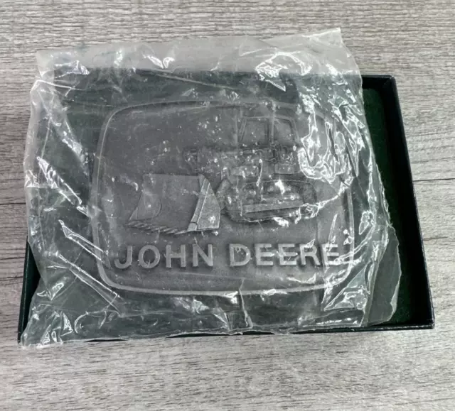 Vintage 1978 John Deere Belt Buckle Pewter BULLDOZER New In Box