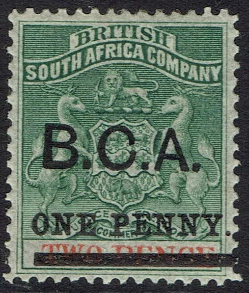 British Central Africa 1895 Bca Overprinted Arms One Penny On 2D