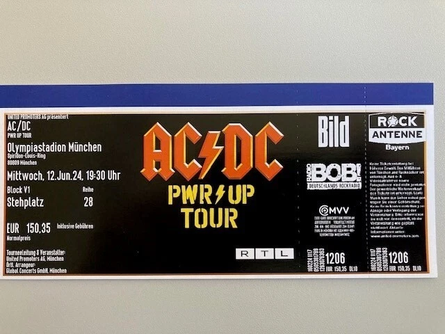 AC/DC TICKET MÜNCHEN 12.6.2024 - Stehplatz V1 EUR 2,00 - PicClick FR