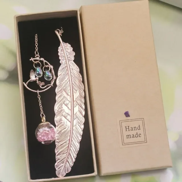 With Pendant Feather Book Marks Metal Book Page Marker  for Book