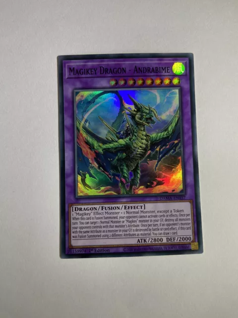 YUGIOH! 2-MAGIKEY DRAGON-ANDRABIME-SUPER RARE-1ST EDITIONS-DAMA-EN037