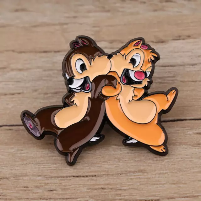 Chip And Dale Chipmunks Metal Enamel Lapel Pin Badge Brooch Rescue Rangers