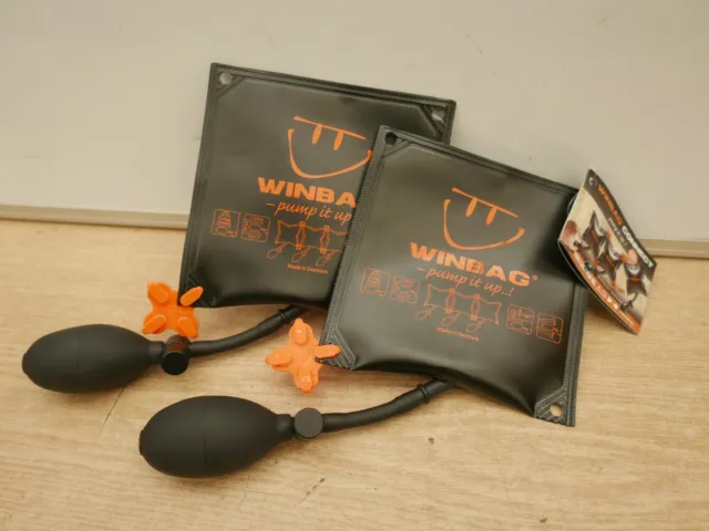 WINBAG INFLATABLE AIR BAG + CLIP WEDGE LEVELLING DOOR LIFT & WINDOW FITTING x 2