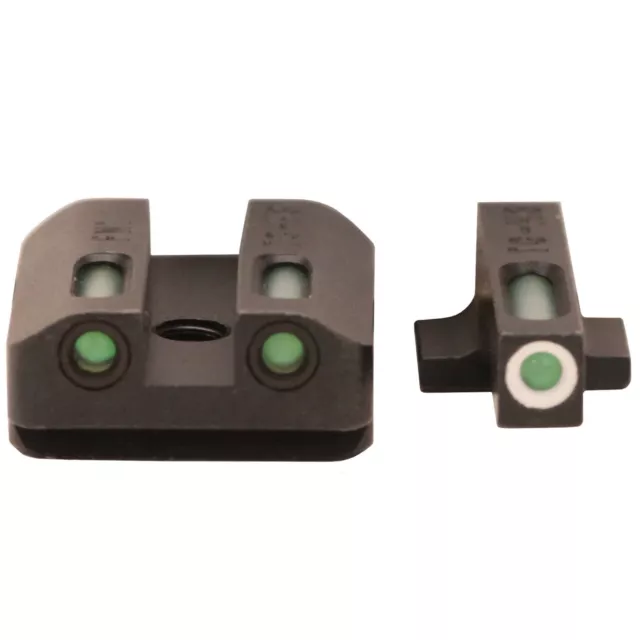 TruGlo TG-13FN2A TFX 3-Dot Set Tritium/Fiber Optic Green with White Outline Fro