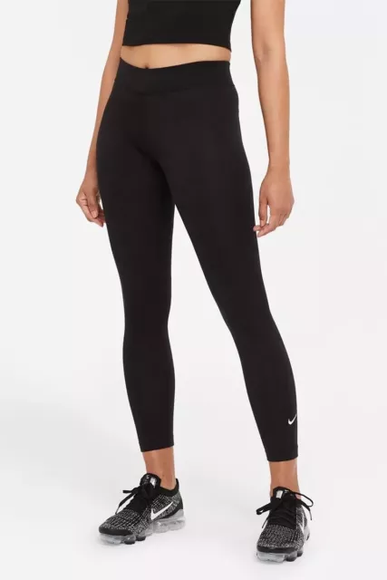 Nike Women's Sportswear Essential 7/8 Leggings Tight Fit Mid Rise Small Black