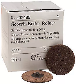 3M 7485 Scotch-Brite Roloc Surface Condition Disc Brown 3" Coarse 25/box