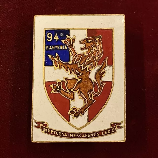 3254 - Distintivo "94° Reggimento Fanteria - Brigata Messina" - Marcato Lorioli 3254 - Distintivo "94° Reggimento Fanteria - Brigata Messina" - Marcato Lorioli