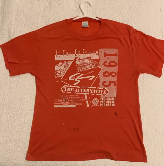 1985 Souvenir T-Shirt Alternative Le Tour de France Banned Melbourne Pub Crawl