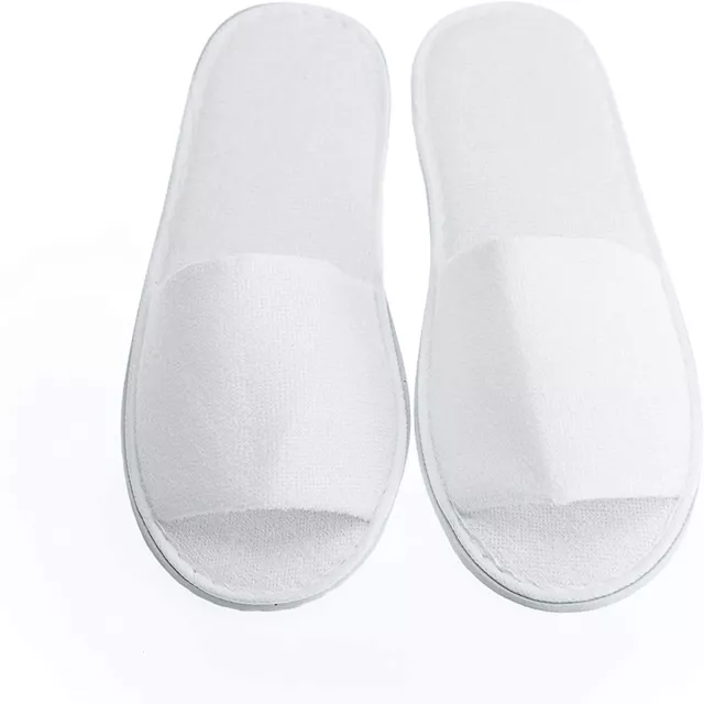 20 pairs SPA Hotel Guest Slippers Towelling Open Toe Disposable Shoes Household 2