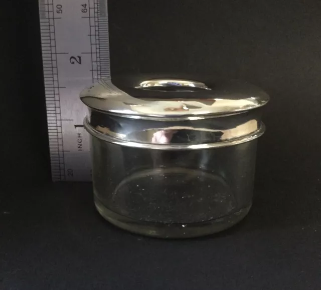 Solid Silver lidded Cut Glass Dressing Table Jar Hallmarked for Birmingham 1915.