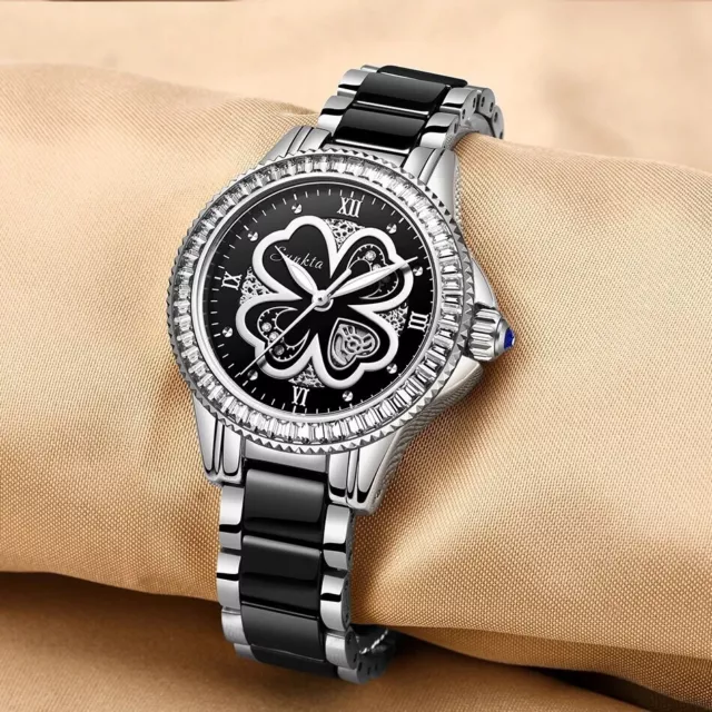 Damen Luxus Uhr Elegant Wasserdicht Edelstahl Diamant Armband Uhren Für Frauen 2