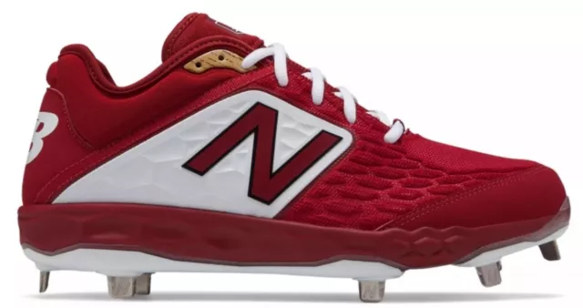 NEW BALANCE men baseball cleats L3000MW4 red low cut metal spikes sz 15