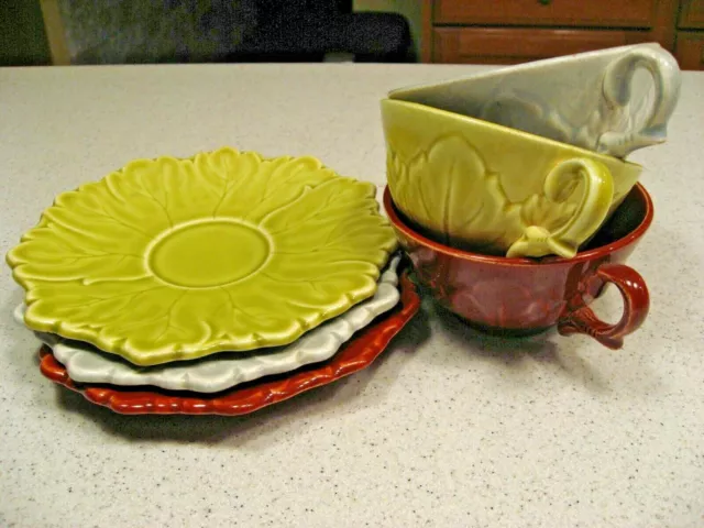 Vintage Steubenville Woodfield Leaf Pattern Cup and Saucer - Choice of Colors