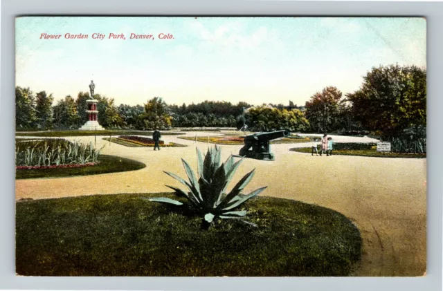 Denver CO-Colorado, Flower Garden City Park Vintage Souvenir Postcard