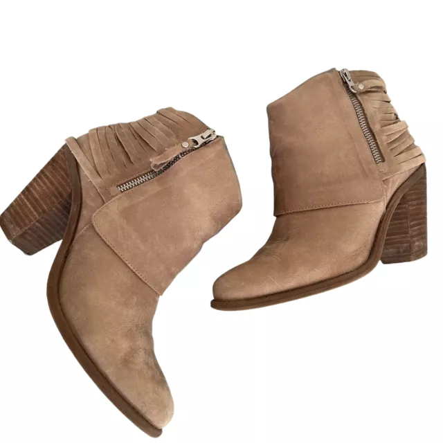 Jessica Simpson Cerrina Booties in Tan Leather Ankle Boot Boho Size 8.5 3