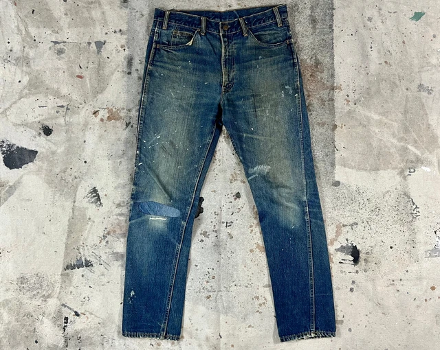 VTG 60's Levis Big E Orange Tab 606 Super Slim Denim Jeans sz 34x30 #8 70s Talon