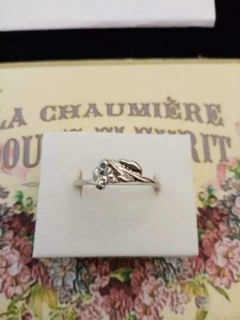 bague femme #3 anneau en métal argenté pierre strass style diamant taille 53