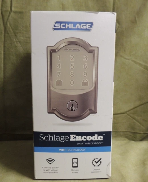 Schlage Encode Smart Wifi Deadbolt Door Lock Camelot Trim Brushed Nickel